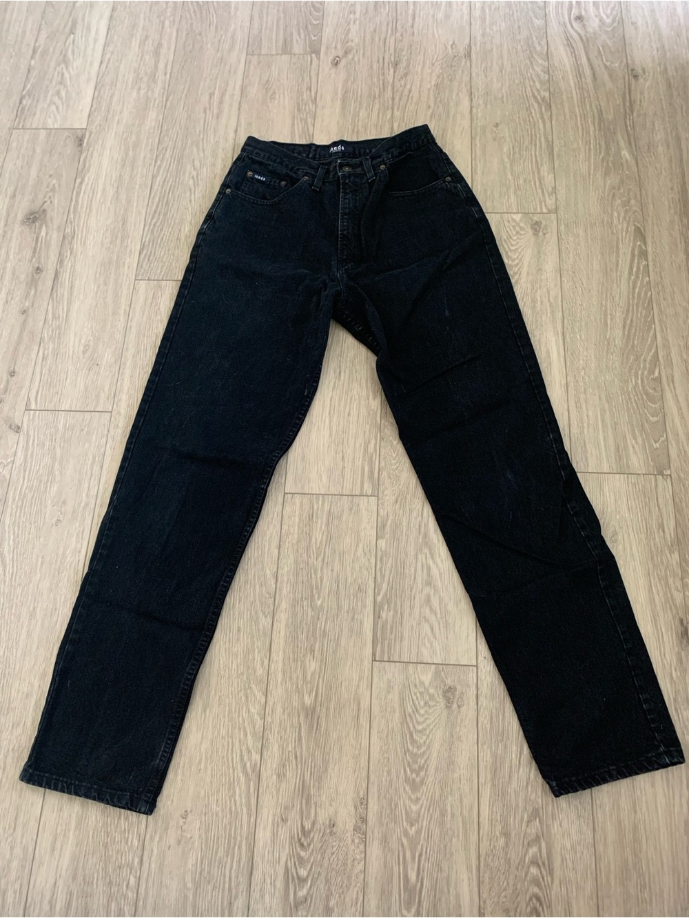 Vtg Ikeda Black High Waisted Womens Jeans